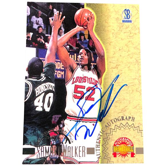 1996 Score Board Autographed Basketball Silver Autographs Samaki Walker - Picture 3 of 4